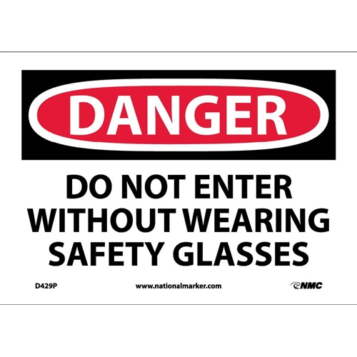 Danger Do Not Enter Eye Protection Sign (D429P)