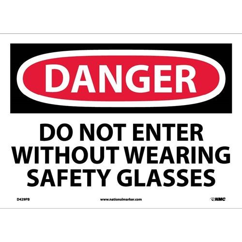 Danger Do Not Enter Eye Protection Sign (D429PB)