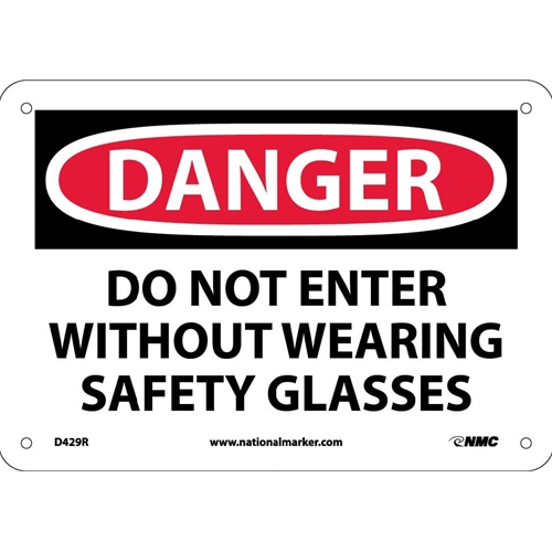 Danger Do Not Enter Eye Protection Sign (D429R)