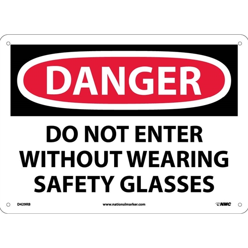Danger Do Not Enter Eye Protection Sign (D429RB)