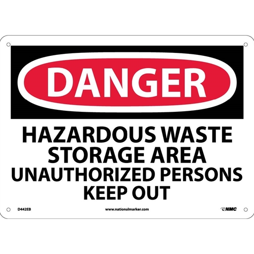 Danger Hazardous Waste Storage Area Sign (D442EB)