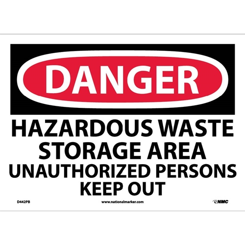 Danger Hazardous Waste Storage Area Sign (D442PB)