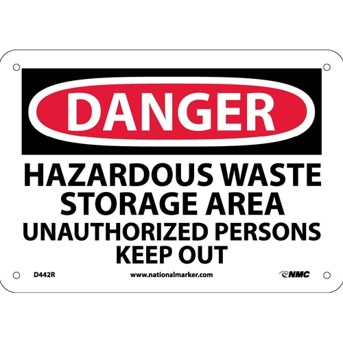 Danger Hazardous Waste Storage Area Sign (D442R)