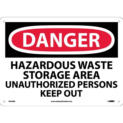 Danger Hazardous Waste Storage Area Sign (D442RB)