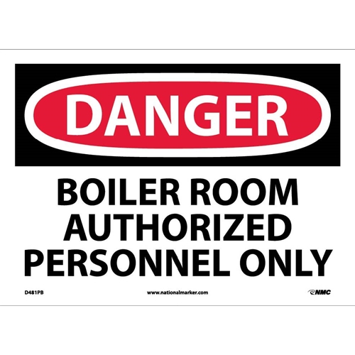 Danger Boiler Room Authorized Personnel Only Sign (D481PB)