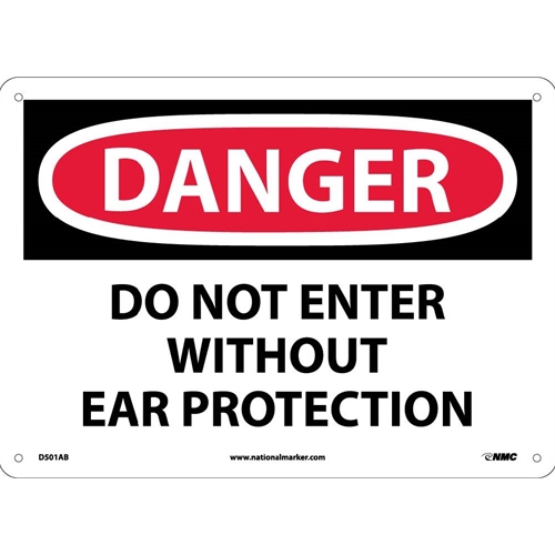 Danger Do Not Enter Without Ear Protection Sign (D501AB)
