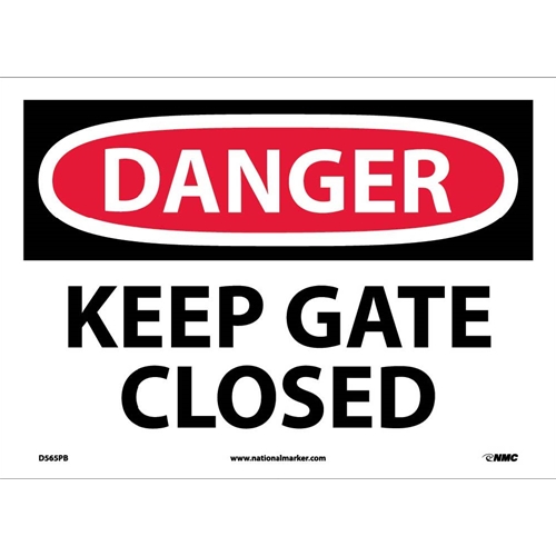 Danger Keep Gate Closed Sign (D565PB)