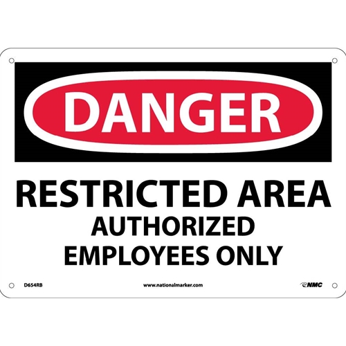 Danger Restricted Area Authorized Employees Only Sign (D654RB)