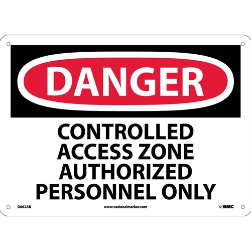 Danger Controlled Access Zone Restricted Access Sign (D662AB)