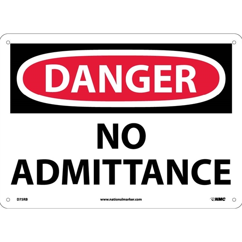 Danger No Admittance Sign (D75RB)