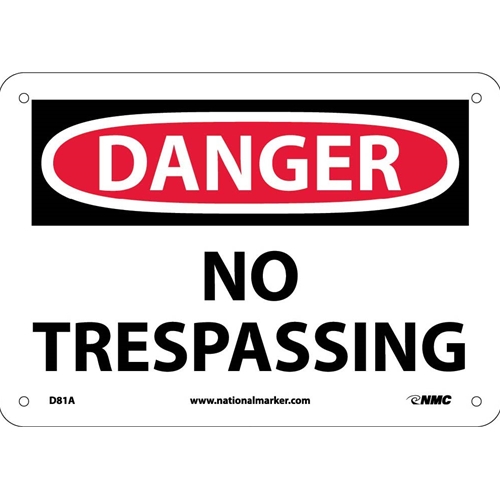 Danger No Trespassing Sign (D81A)