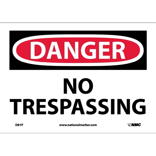 Danger No Trespassing Sign (D81P)