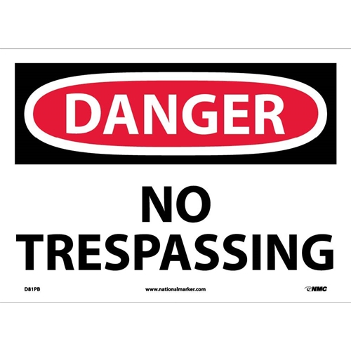 Danger No Trespassing Sign (D81PB)