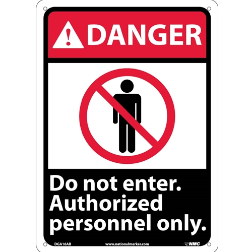 Danger Do Not Enter Authorized Personnel Only Sign (DGA16AB)