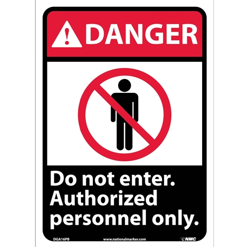 Danger Do Not Enter Authorized Personnel Only Sign (DGA16PB)