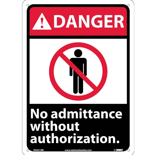 Danger No Admittance Without Authorization Sign (DGA51RB)