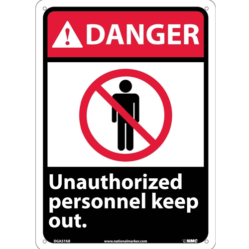 Danger Unauthorized Personnel Keep Out Sign (DGA57AB)