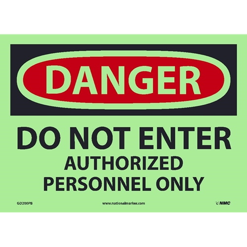Danger Do Not Enter Authorized Personnel Only Sign (GD200PB)