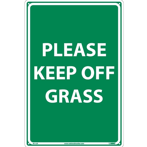 Please Keep Off Grass Sign (M112R)