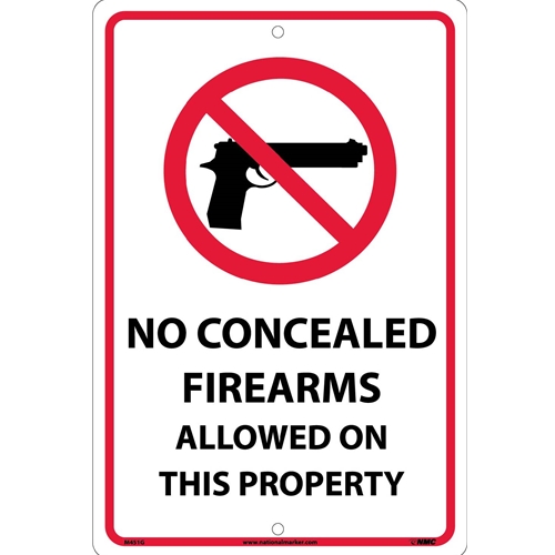 No Concealed Firearms Allowed On This Property Sign (M451G)