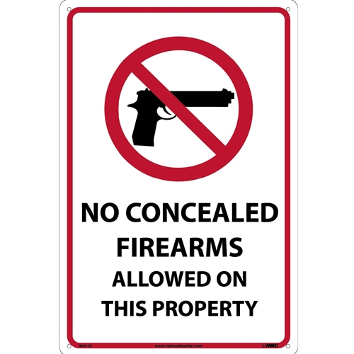 No Concealed Firearms Allowed On This Property Sign (M451R)