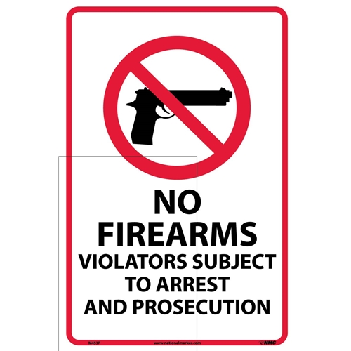 No Firearms Allowed Sign (M453P)