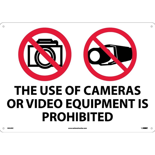 The Use Of Cameras Or Video Equipment Is Prohibited Sign (M454RC)