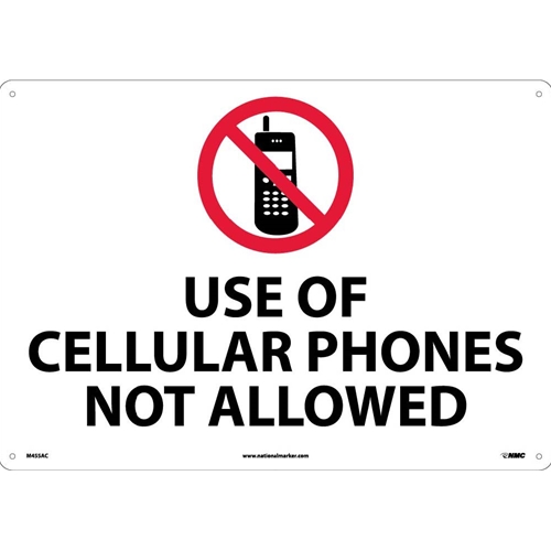 Use Of Cellular Phones Not Allowed Sign (M455AC)