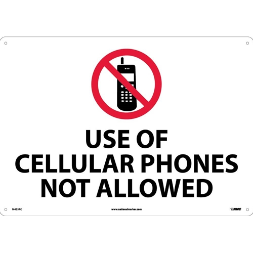 Use Of Cellular Phones Not Allowed Sign (M455RC)