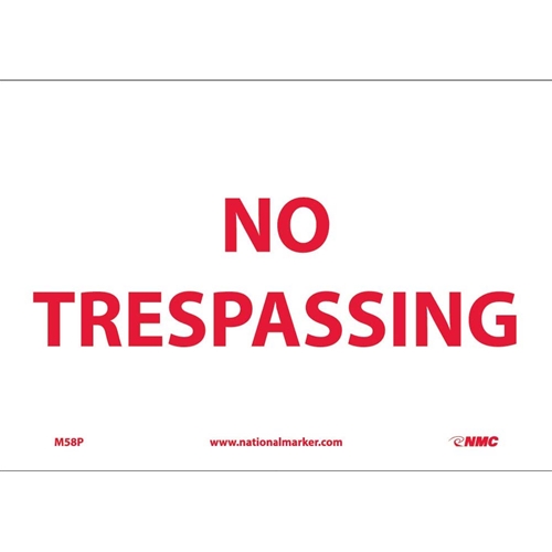 No Trespassing Sign (M58P)