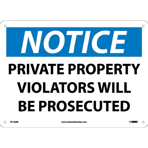 Notice Private Property Sign (N116AB)