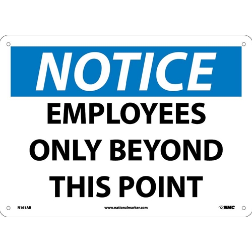 Notice Employees Only Beyond This Point Sign (N161AB)