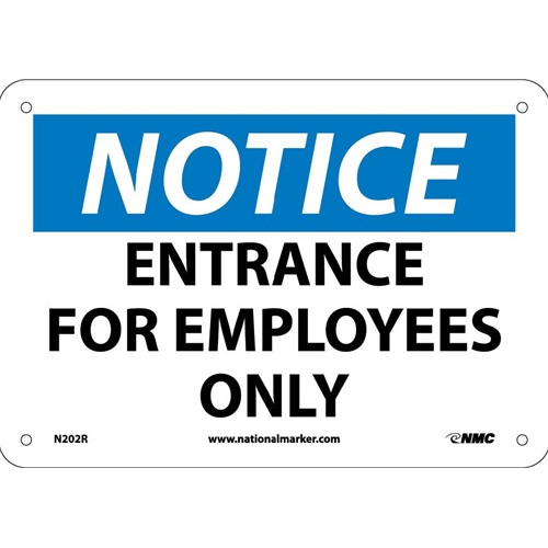 Notice Entrance For Employees Only Sign (N202R)