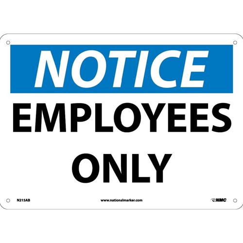Notice Employees Only Sign (N215AB)