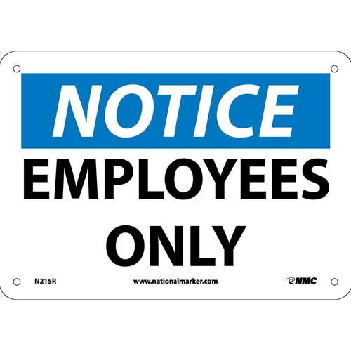 Notice Employees Only Sign (N215R)