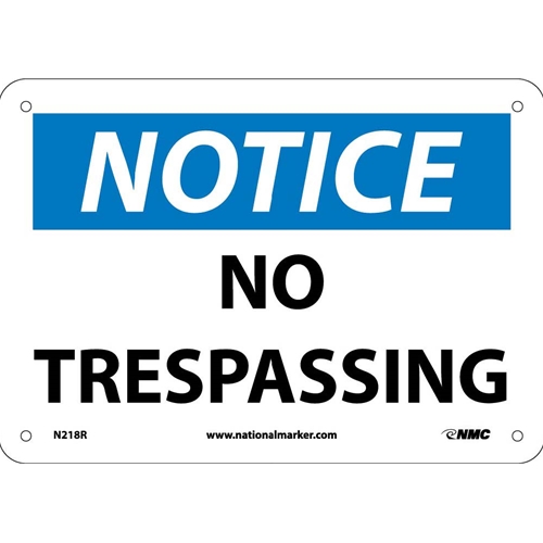 Notice No Trespassing Sign (N218R)