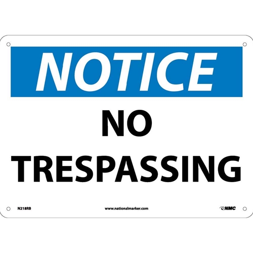 Notice No Trespassing Sign (N218RB)