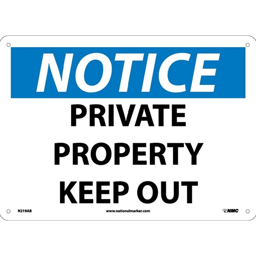 Notice Private Property Keep Out Sign (N219AB)