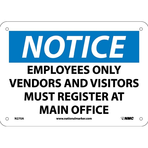 Notice Employees Only Sign (N270A)