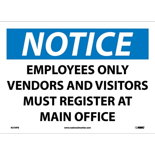 Notice Employees Only Sign (N270PB)