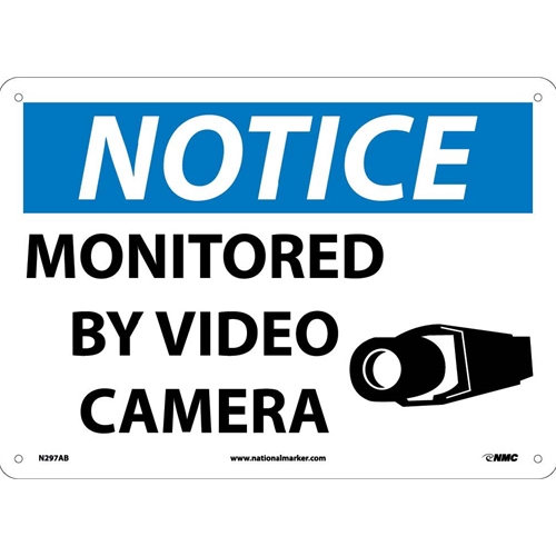 Notice Monitored By Video Camera Sign (N297AB)