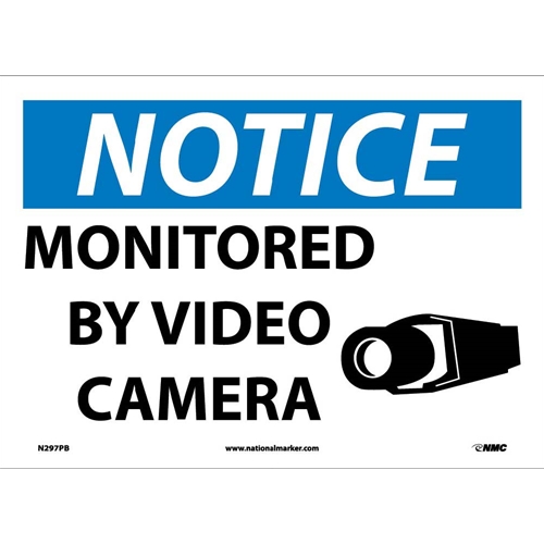 Notice Monitored By Video Camera Sign (N297PB)