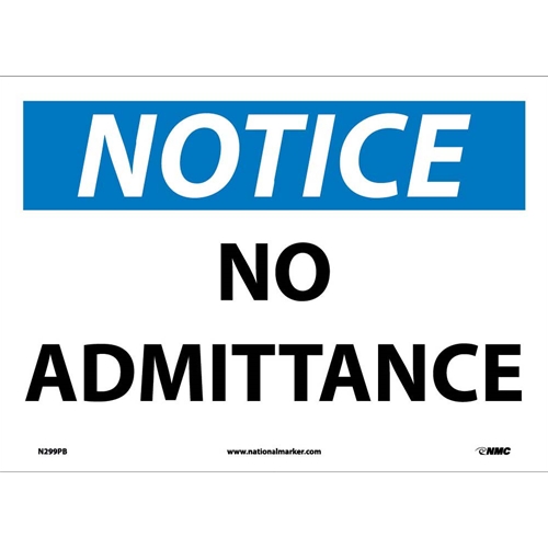 Notice No Admittance Sign (N299PB)