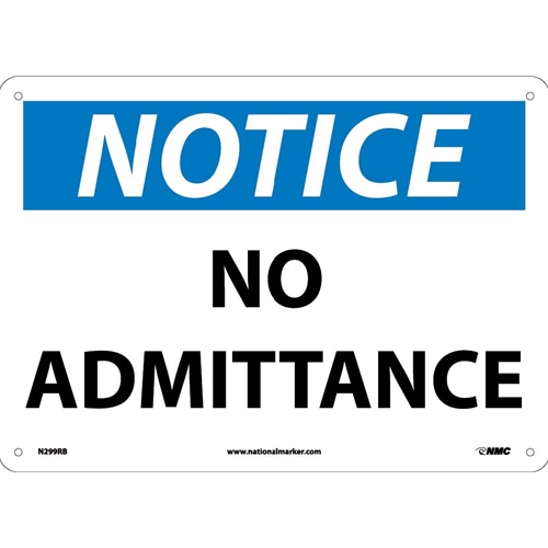Notice No Admittance Sign (N299RB)
