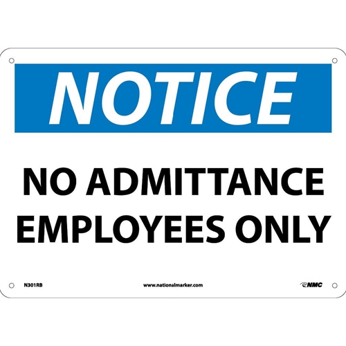 Notice No Admittance Authorized Personnel Only Sign (N301RB)