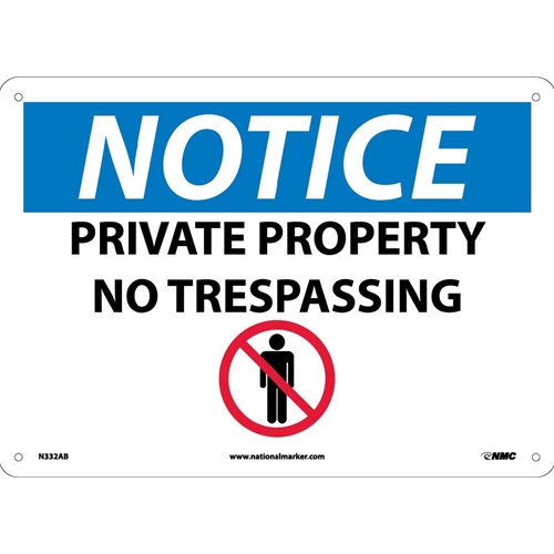 Notice Private Property No Trespassing Sign (N332AB)