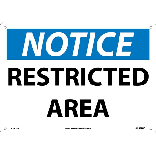 Notice Restricted Area Sign (N337RB)