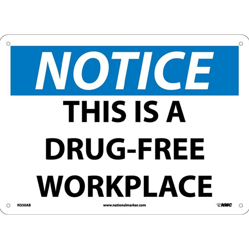 Notice This Is A Drug-Free Workplace Sign (N350AB)