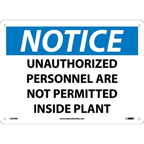 Notice Unauthorized Personnel Are Not Permitted Sign (N359RB)