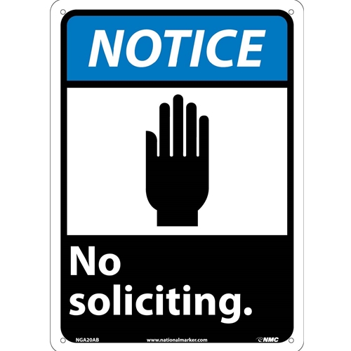 Notice No Soliciting Sign (NGA20AB)